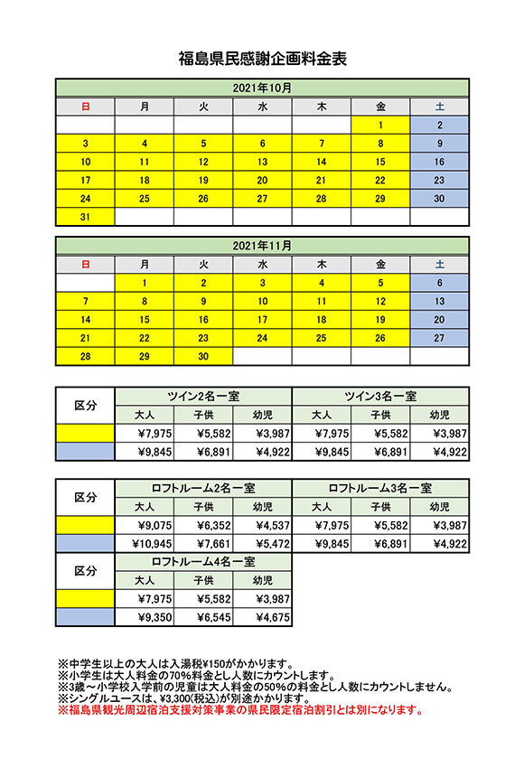 感謝企画料金